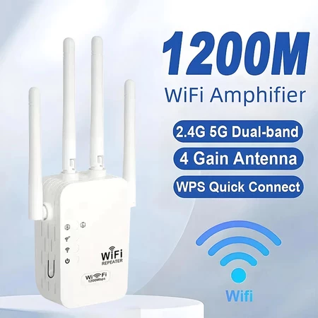 Amplificador de Sinal WiFi Ultra Rápido 1200Mbps Repetidor Bivolt G8